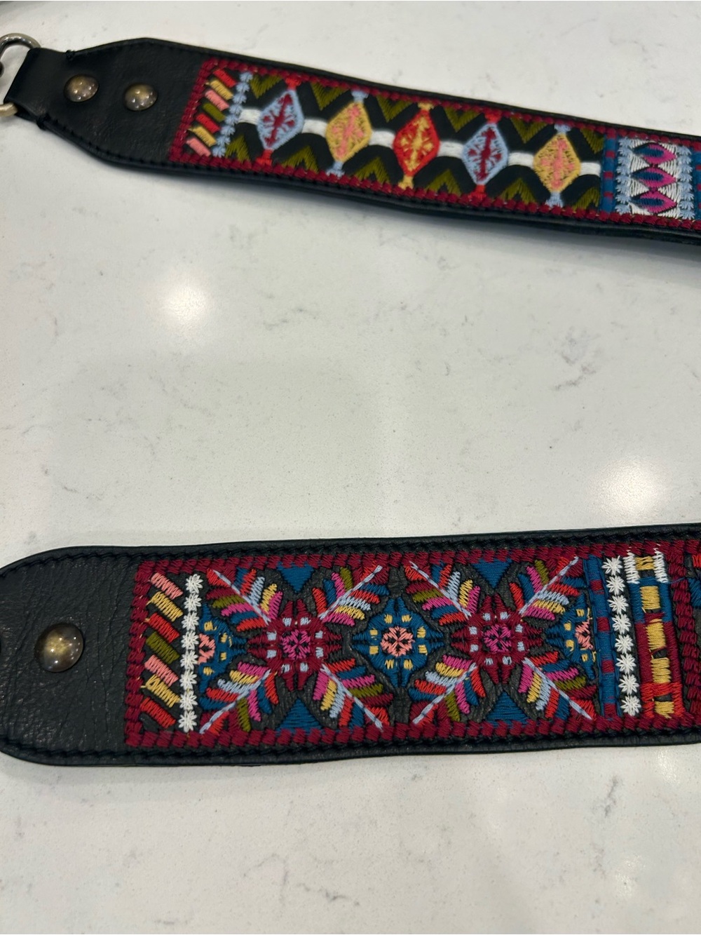 Johnny Was Black Crossbody with Multicolor Embroidered Strap - Picture 13 of 16